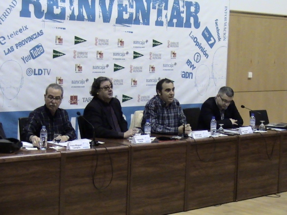 Pere Miquel Campos, Leonardo Tomás y Juan Tomás Frutos durante su intervención